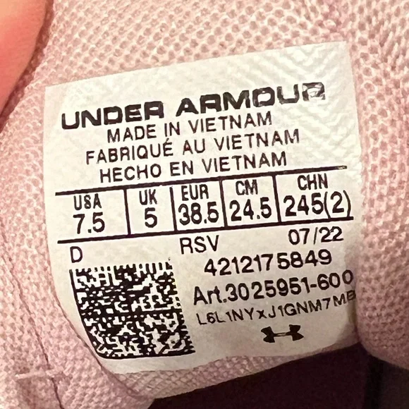 UNDER ARMOUR women pink sneakers/size 7.5 - Picture 10 of 10